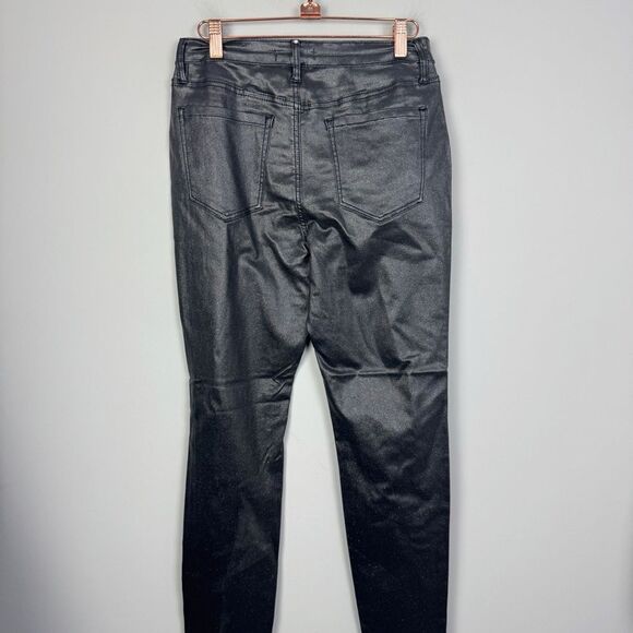 REBECCA MINKOFF | NEW Black Coated Sparkle Skinny Jeans Women’s Size 6 & 8 - Picture 8 of 13